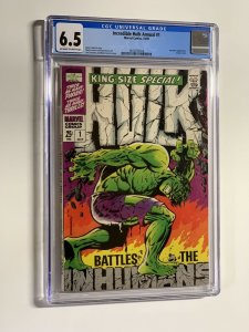 Incredible Hulk annual 1 cgc 6.5 ow/w pages Marvel 1968
