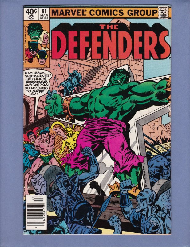 Defenders #81 FN Hulk Dr Strange Namor Marvel 1980