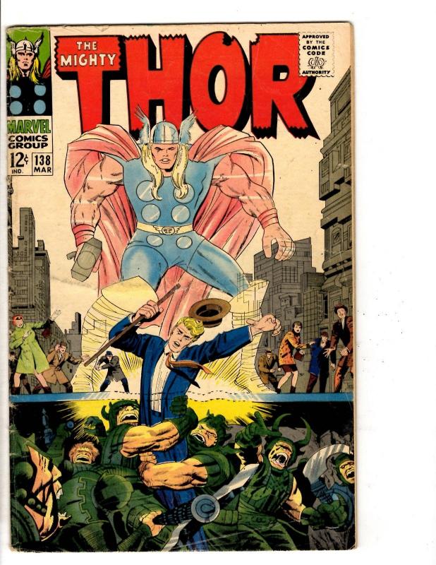 The Mighty Thor # 138 VG/FN Marvel Comic Book Odin Loki Avengers Hulk Sif TW65