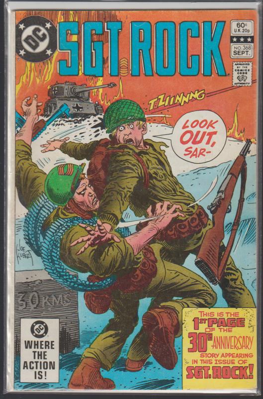 SGT. ROCK #368 DC WAR COMIC - 1982