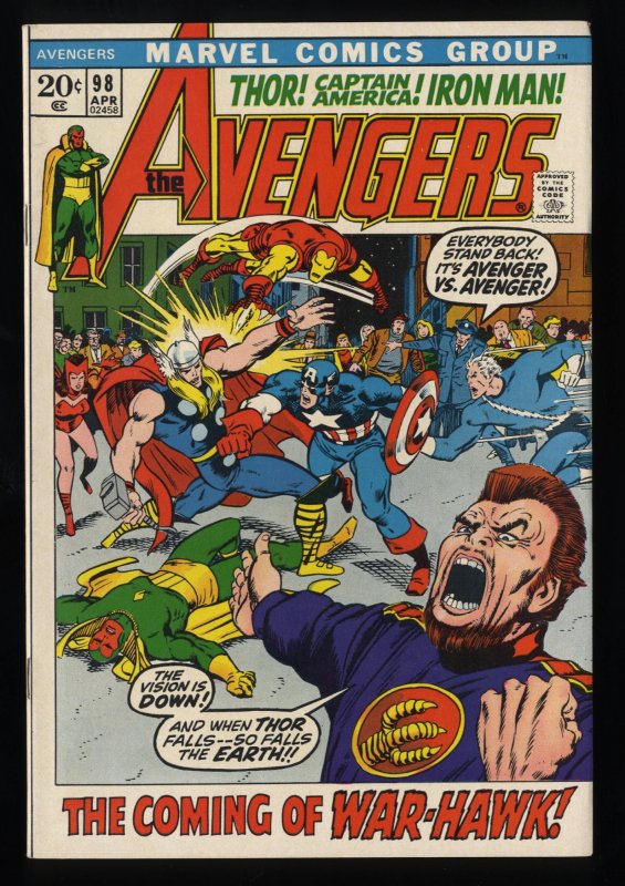 Avengers #98 VF/NM 9.0 Marvel Comics Thor Captain America