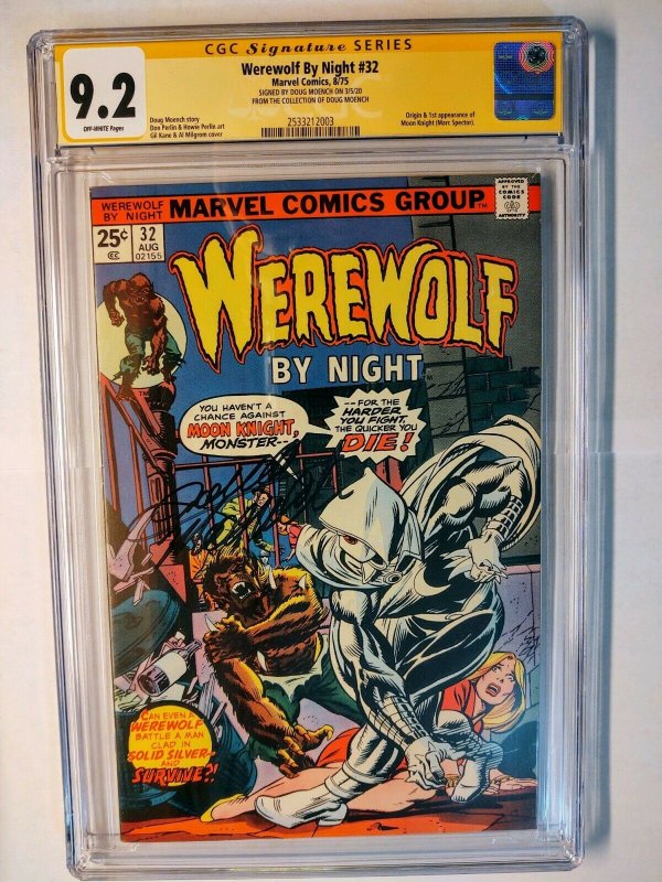 WEREWOLF BY NIGHT #32 CGC 9.2 SS DOUG MOENCH (1st Moon Knight) Pedigree label