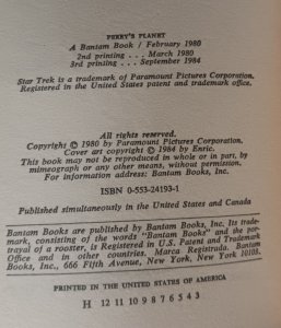 PERRYS PLANET | STAR TREK ADVENTURES #13 (1984) JACK C HALDEMAN | THIRD PRINTING