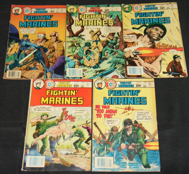 Charlton Bronze-Copper FIGHTIN' ARMY & MARINES 24pc Mid Grade Comic Lot FN War