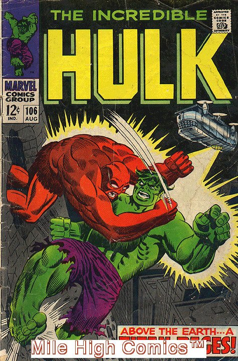 HULK  (1962 Series) (#1-6, #102-474, #600-635)(INCREDIBLE)(MV) #106 Very Fine