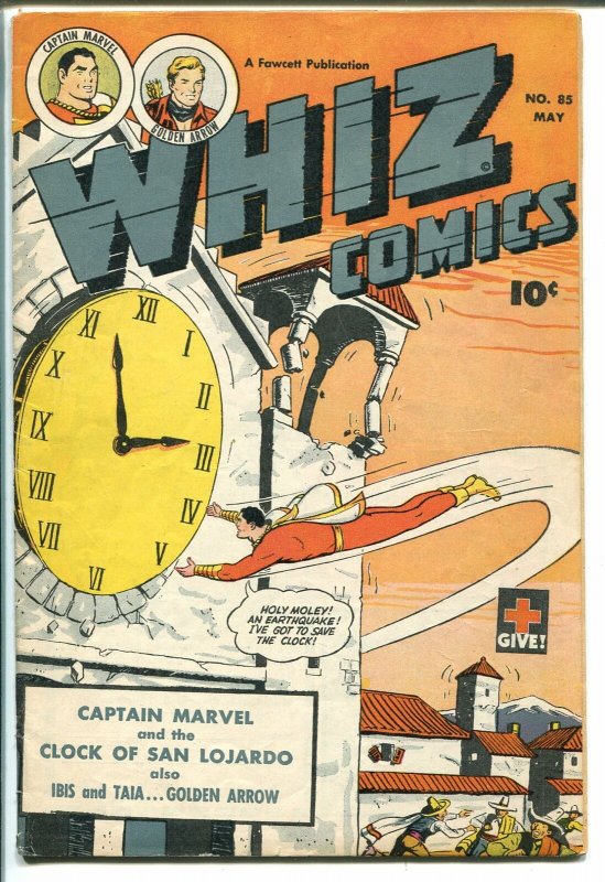 Whiz #85 1947-Fawcett-Capt Marvel-Ibis-Go;den Arrow-Basil Wolverton-FN+ 