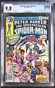 SPECTACULAR SPIDER-MAN #24 CGC 9.8 1ST HYPNO-HUSTLER WHITE PAGES 8014