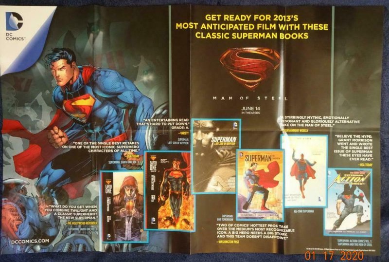 MAN OF STEEL Promo Poster, 22 x 34, 2013, DC  Unused more in our store 500