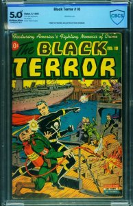 THE BLACK TERROR #10 CBCS 5.0 Nazi flame thrower WWII cover-Nedor-Schomburg