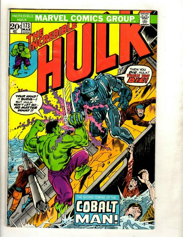 7 Incredible Hulk Marvel Comic Books # 173 174 175 177 178 179 184 Warlock GK3