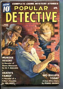 Popular Detective Apr 1939-Gagged babe GGA cover-Hardboiled Pulp Magazine