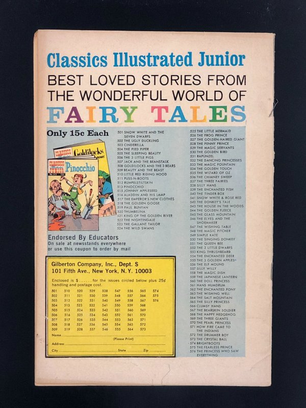 Classics Illustrated Junior #568 (1960) The Happy Hedgehog