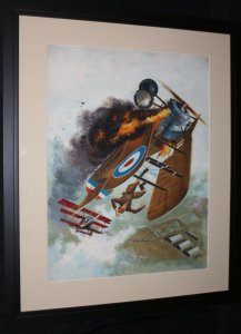 Real Men Magazine #4 Painted Art Cover - Aerial Dogfight 1962 art by Vic Prezio