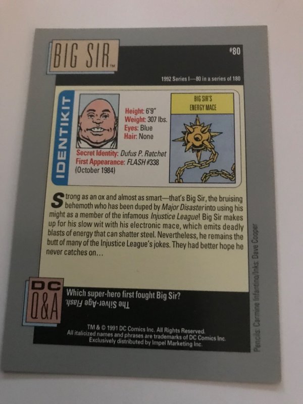 BIG SIR #80 card : 1992 DC Universe Series 1, NM/M, Impel; C Infantino art