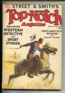Top Notch 3/15/1932-Cover art by George Delano-Western-Detective-Sports Pulp ...