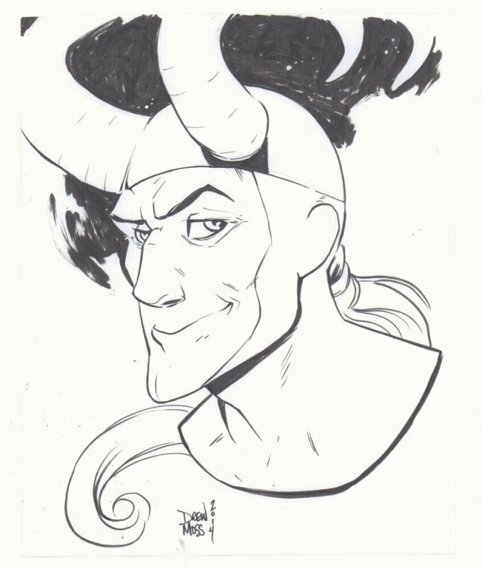 Loki Bust Commission - 2014 Signed art by Drew Moss