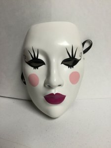 Kabuki Butoh Mask Hand Painted Ceramic Mask Moore Creations