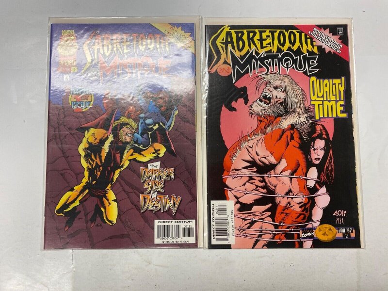 4 Sabertooth Mystique MARVEL comic books #1 2 3 4 59 RC10