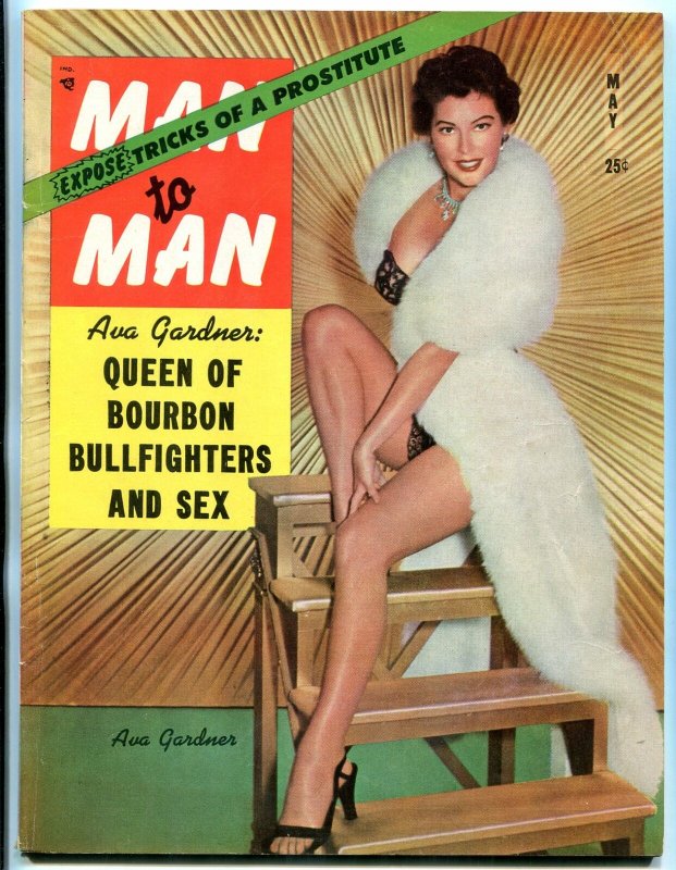 Man to Man Magazine May 1956- Ava Gardner- Cocaine Smugglers FN