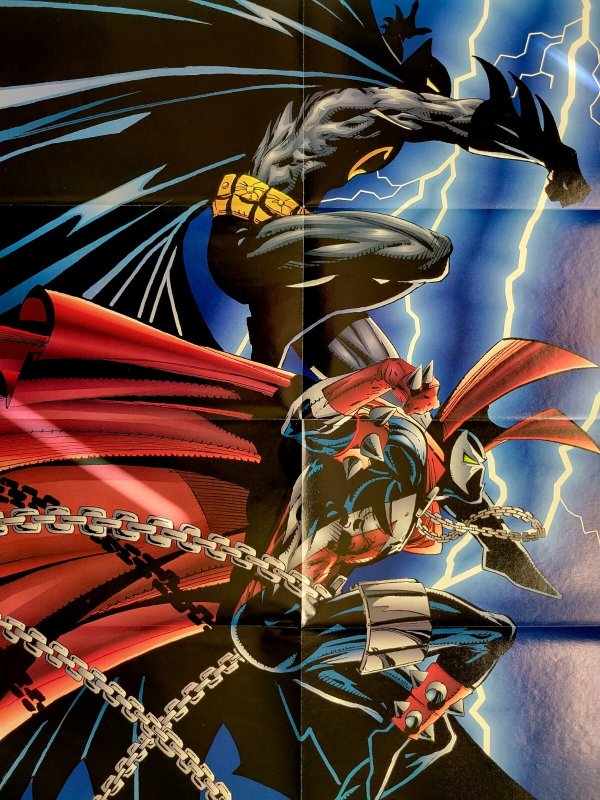 Vintage 1994 Batman x Spawn Todd McFarlane DC + Image Comics 25” x 19.75” Poster
