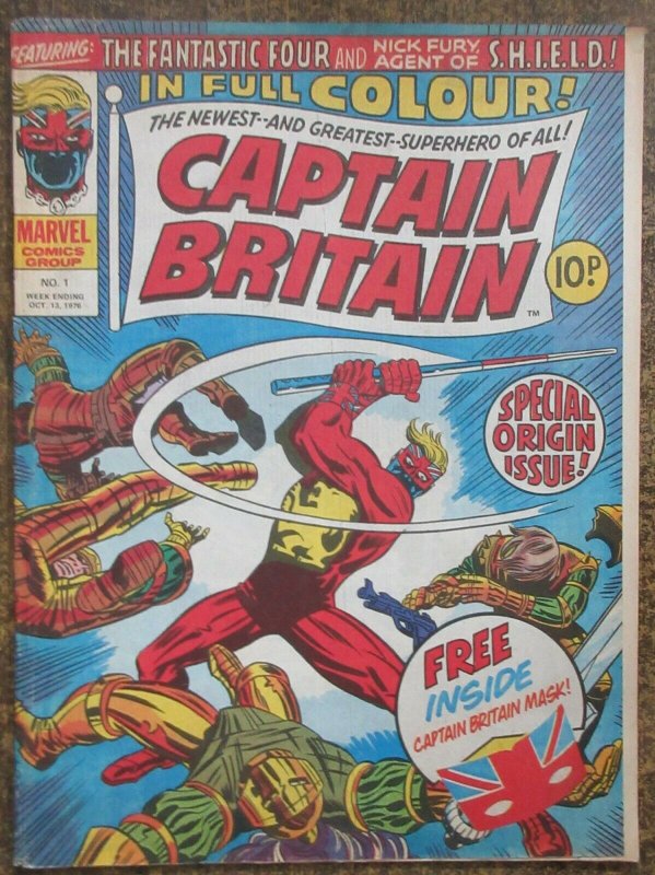 CAPTAIN BRITAIN #1 (Marvel UK, 10/1976) VG NO MASK- LOOSE COVER/STAPLES