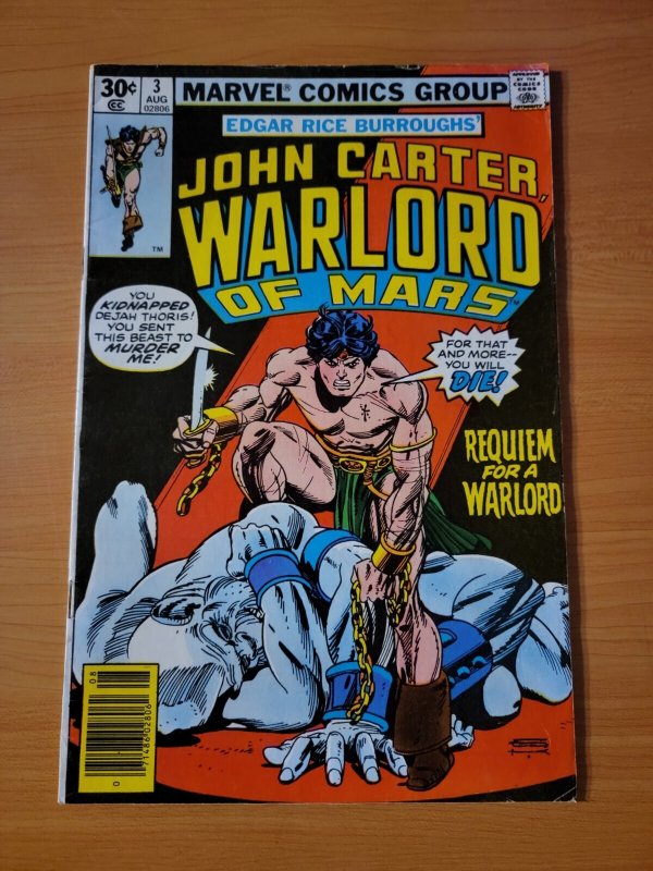 John Carter Warlord of Mars #3 ~ FINE - VERY FINE VF ~ 1977 Marvel Comics