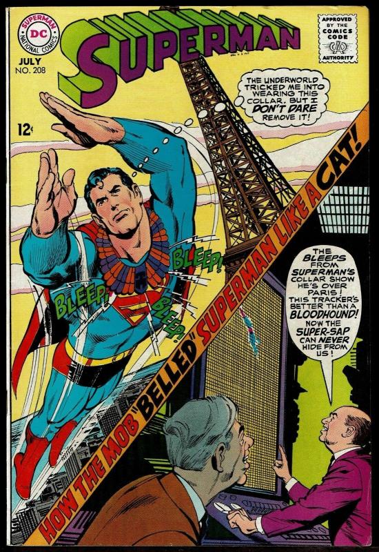 Superman #208 (Jul 1968, DC) Neal Adams Cover 7.5 VF-