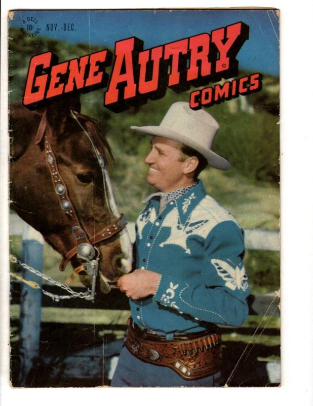 Gene Autry Comics # 10 VG/FN Dell Golden Age Comic Book Western Photo Cover JL10