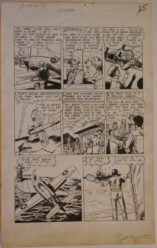 JOHN CELARDO original art, JET FIGHTERS #6, pgs 24-30, 1952, 7 pgs, Blue Angels