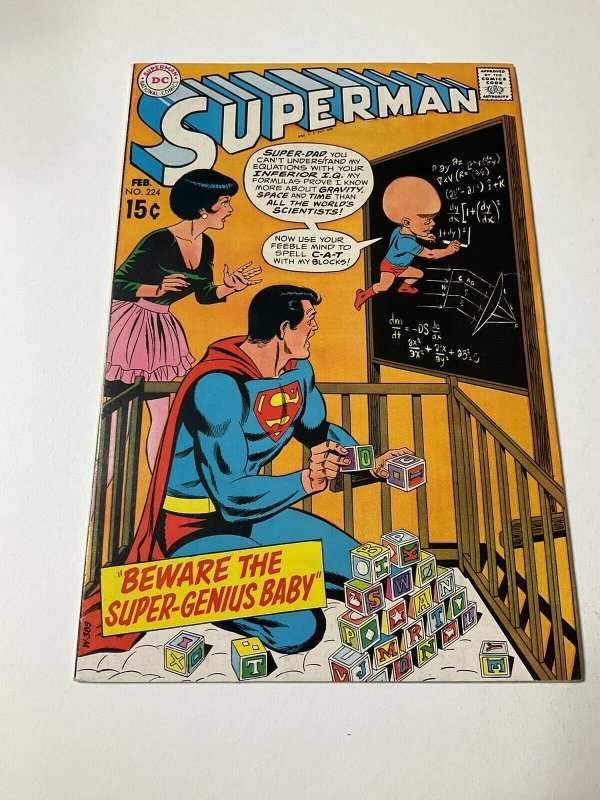 Superman 224 VF/casi como nuevo/muy Fino Casi Nuevo DC Comics 