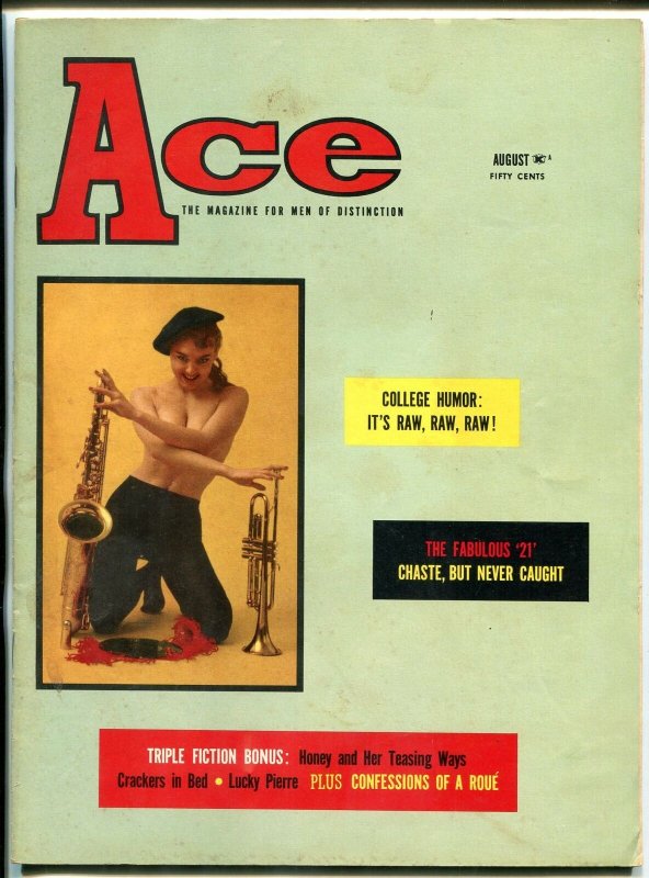 Ace Magazine August 1958- Tempest Storm- Leonard Bishop VG