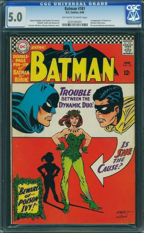 • Batman #181 (1966) 1st Appearance of POISON IVY! CGC 5.0  / CR600-SBD-01