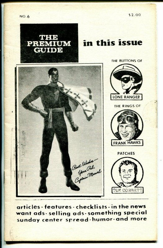 Premium Guide #6 1979-Hy Mandelowitz-Lone Ranger-Tom Hawks-Capt Marvel-VG/FN