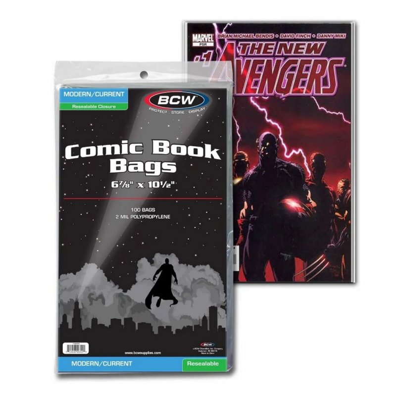 Resealable Current/Modern Comic Bags Pack of 100