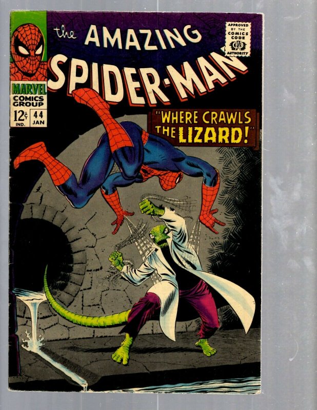 Amazing Spider-Man # 44 FN Marvel Comic Book Lizard Vulture Goblin Scorpion TJ1