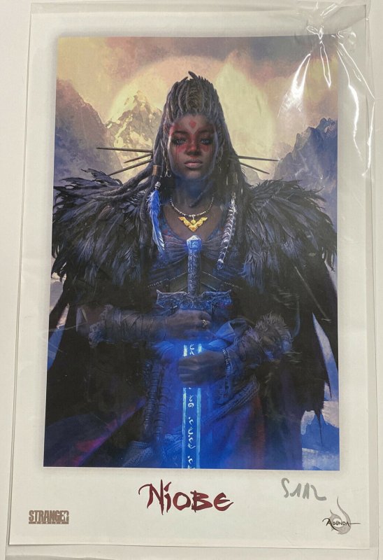 JONES SIGNED Litho NIOBE SHE IS DEATH 11x17 2019 STRANGER COMICS  ASUNDA 