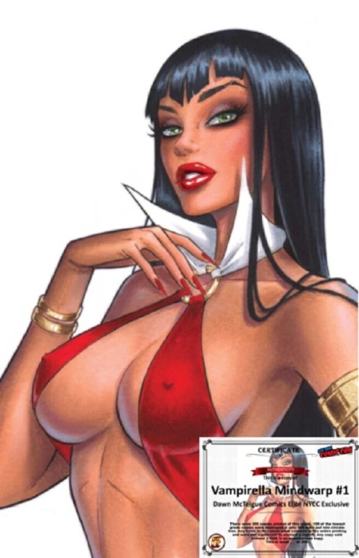 VAMPIRELLA MINDWARP #1 DAWN McTEIGUE VIRGIN VARIANT NYCC EXCLUSIVE W/COA NM.