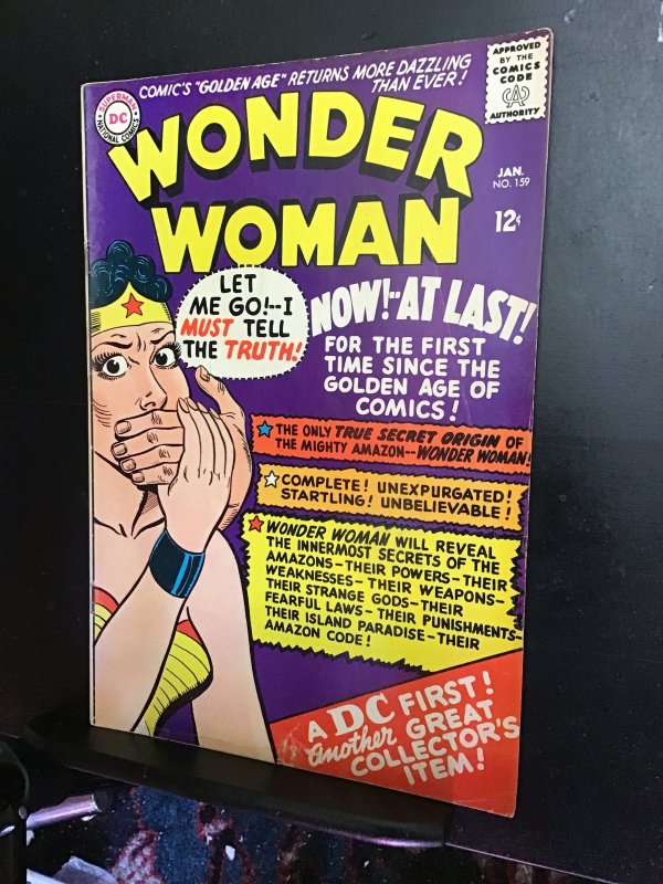 Wonder Woman #159 (1966) Origin key! Mid-high-grade! FN+ Boca CERT!