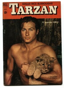 TARZAN #22-1951-DELL-BURROUGHS-MARSH-LEX BARKER PHOTO COVER VF