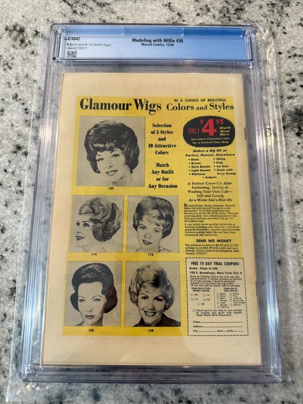 Modeling With Millie # 36 CGC Graded 9.2 Marvel Silver Age Comic Book 1964 JH21