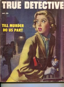 True Detective-9/1953-TD-Ozni Brown Cover-crime pulp-Till Murder Do Us Part