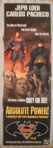 ABSOLUTE POWER! Promo Poster, 11x34, 2004, Unused, Superman, Batman