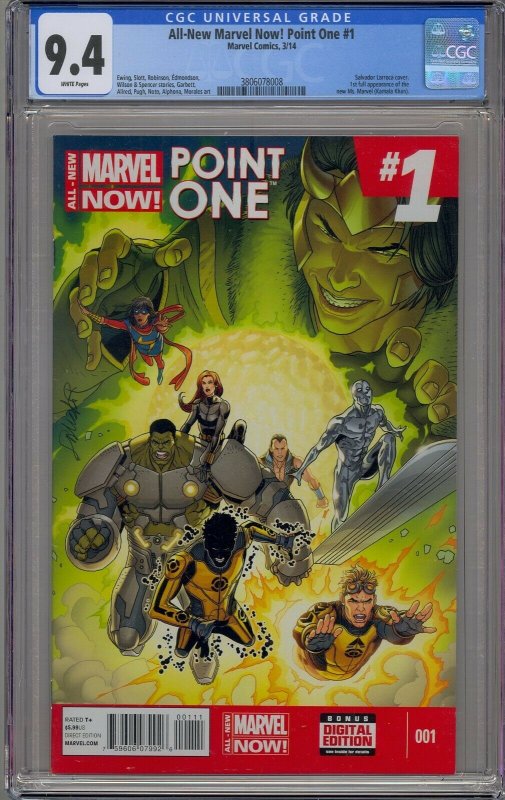 ALL-NEW MARVEL NOW! POINT ONE #1 CGC 9.4 1ST NEW MS MARVEL KAMALA KHAN 8008