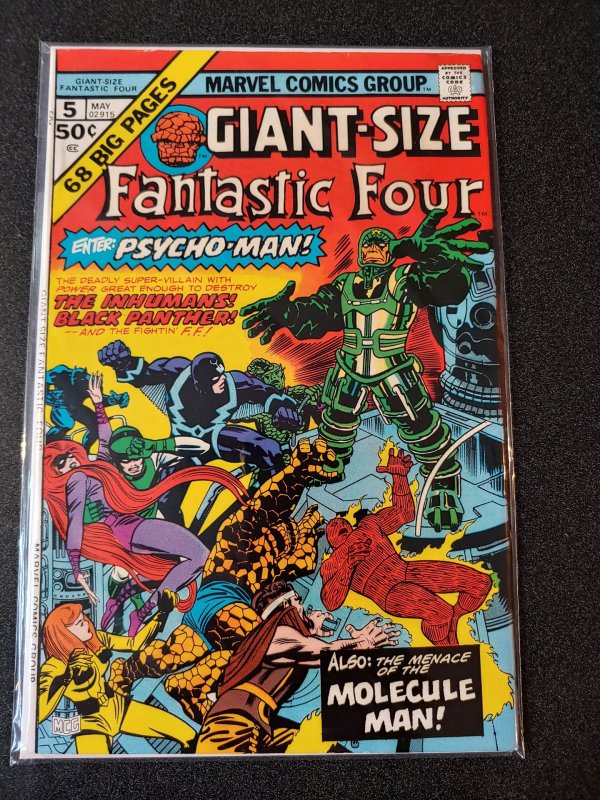 FANTASTIC FOUR GIANT SIZE #5 MARVEL 1975 BLACK PANTHER INHUMANS !