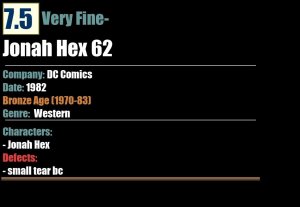 Jonah Hex 62 (1982) VF- 7.5 Bronze Age DC Comics