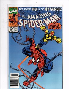 Marvel Comics The Amazing Spider-Man #352 Nova Tri-Sentinel Mark Bagley Art
