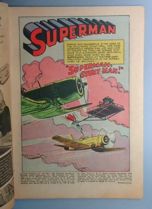 Action Comics #120 Superman, Congo Bill GOLDE AGE DC 1948 BW1
