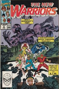 New Warriors # 2 Cover A VF+ Marvel 1990 1st App Silhouette Midnight's Fire [A9]