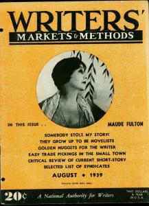 Writer's Markets and Methods August 1939- Pulp Magazines FR/G 