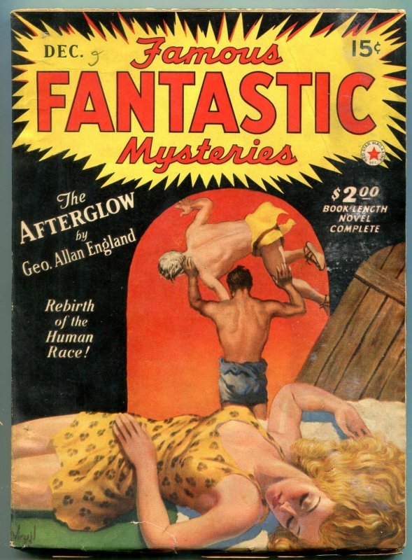 Famous Fantastic Mysteries Pulp December 1941-Great cover- George Allan England 